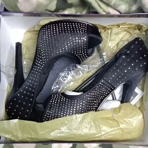 Studded Black High Heels